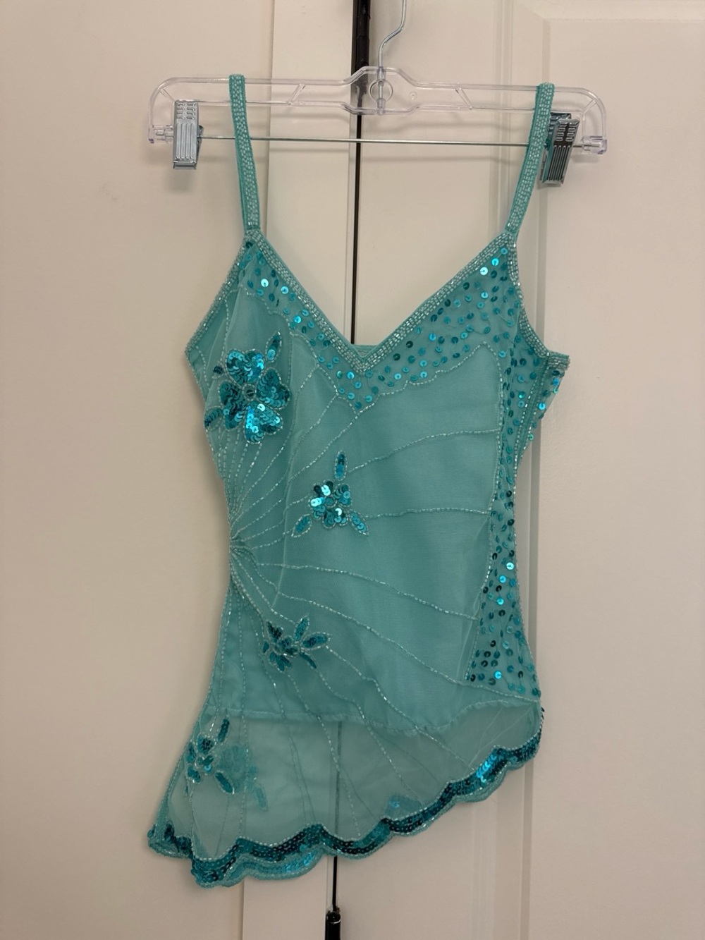 Teal Glass Beaded Cami - Women tops